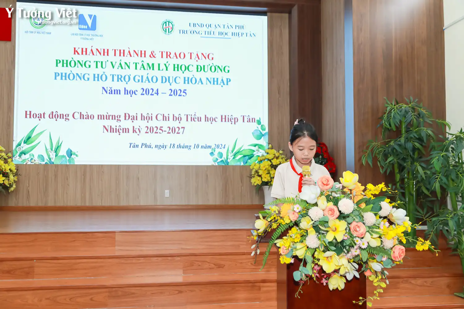 Dự án phát triển Tâm lý học đường 2024 – 2025 | Lễ khánh thành & trao tặng phòng Tâm lý học đường trường TH Hiệp Tân
