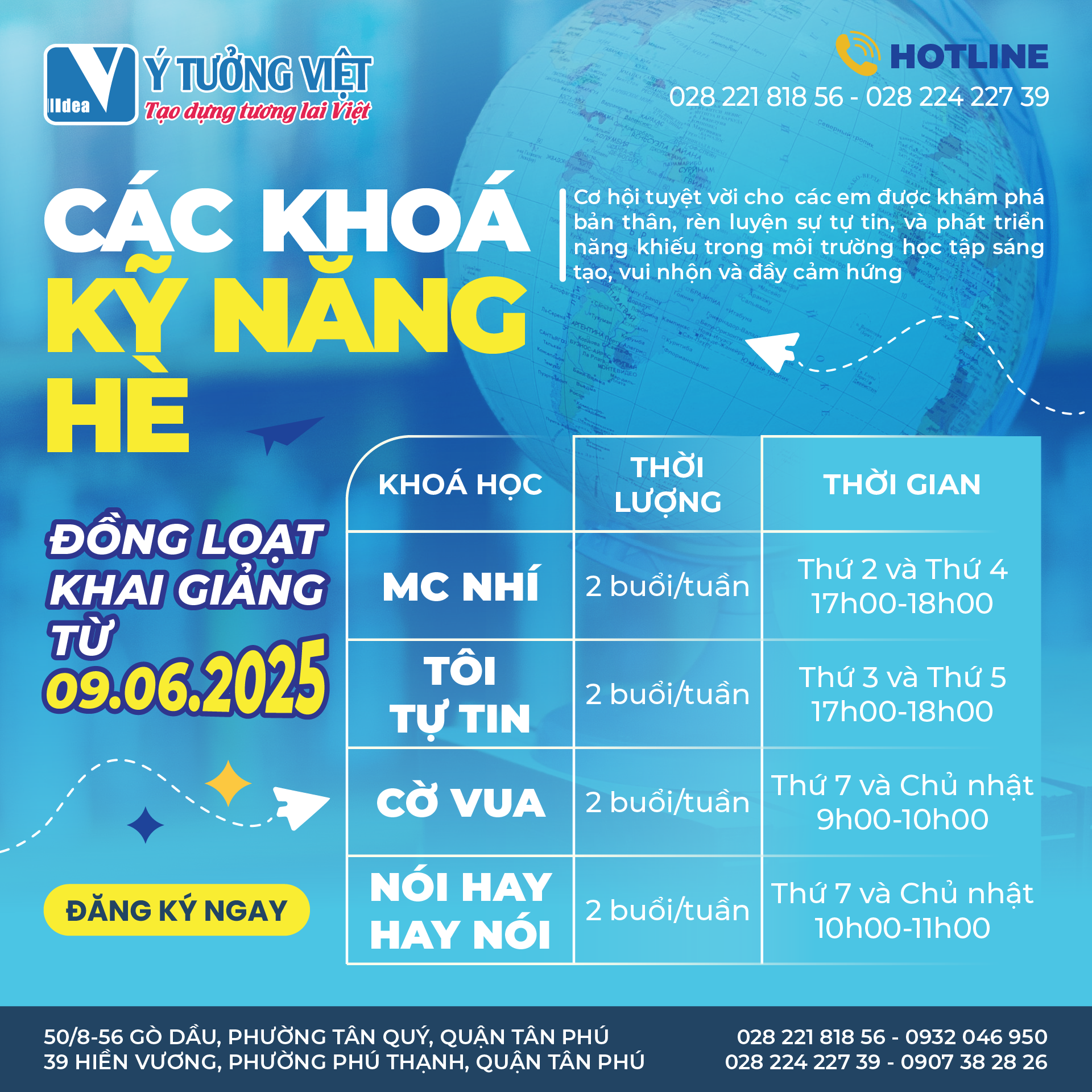 KHAI GIẢNG KHÓA BÁN TRÚ HÈ SIÊU HOT 2025: BẢN LĨNH CÔNG DÂN TOÀN CẦU & CÁC KHÓA KỸ NĂNG HÈ, DU LỊCH TRẢI NGHIỆM