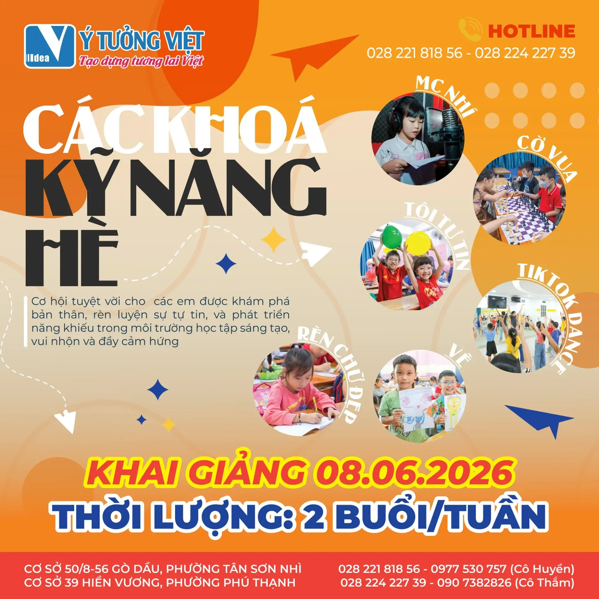 Chương trình hè 2026 tại Ý Tưởng Việt: Ba mẹ an tâm đi làm, con nghỉ hè cực vui