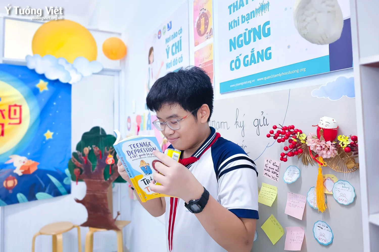 Phòng tâm lý học đường THCS Đoàn Thị Điểm: Ấm áp hoạt động “Trạm ký gửi điều ước” Trung thu