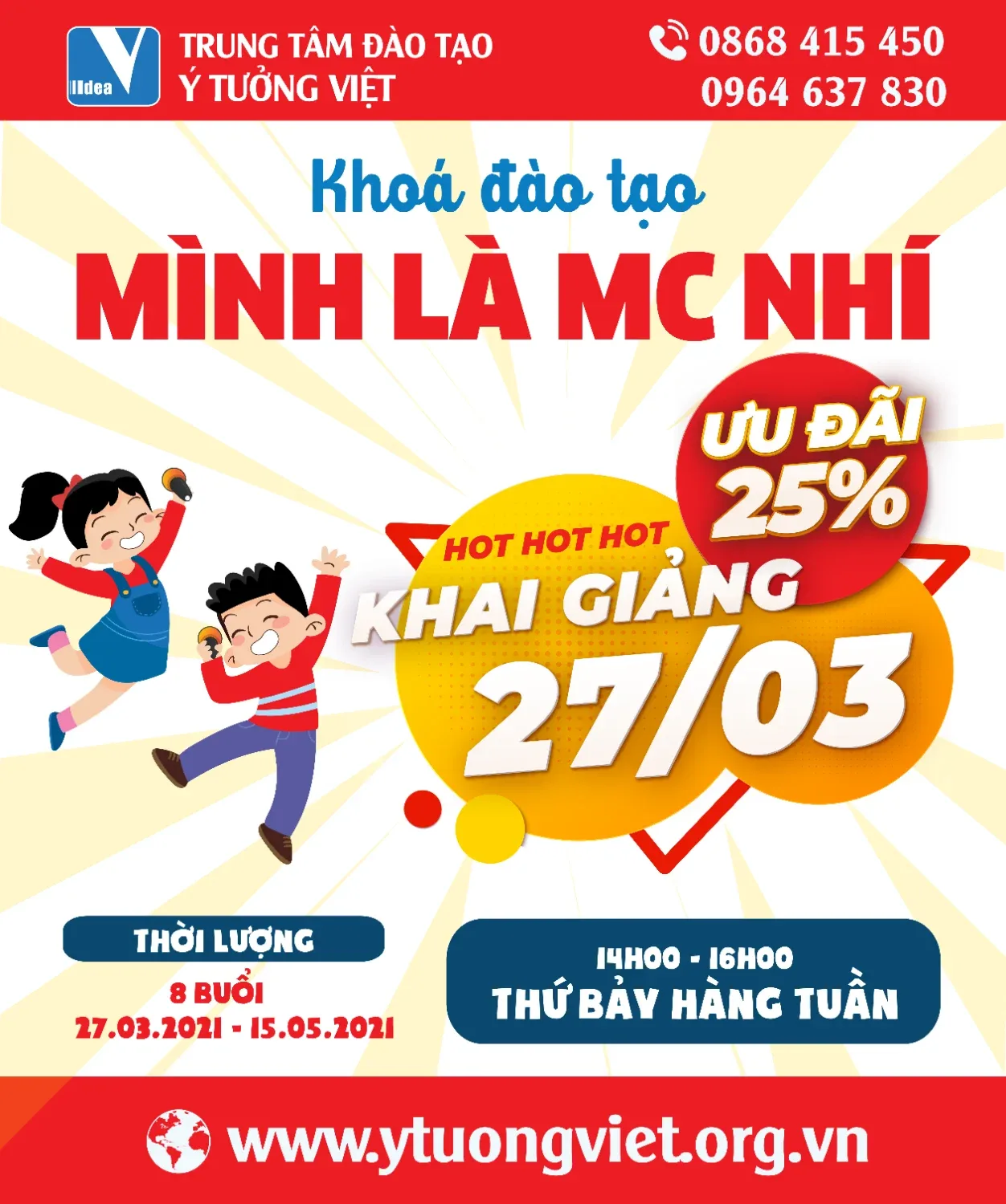 Khóa Đào tạo Mình là MC Nhí - Cơ hội chắp cánh niềm tin trong con