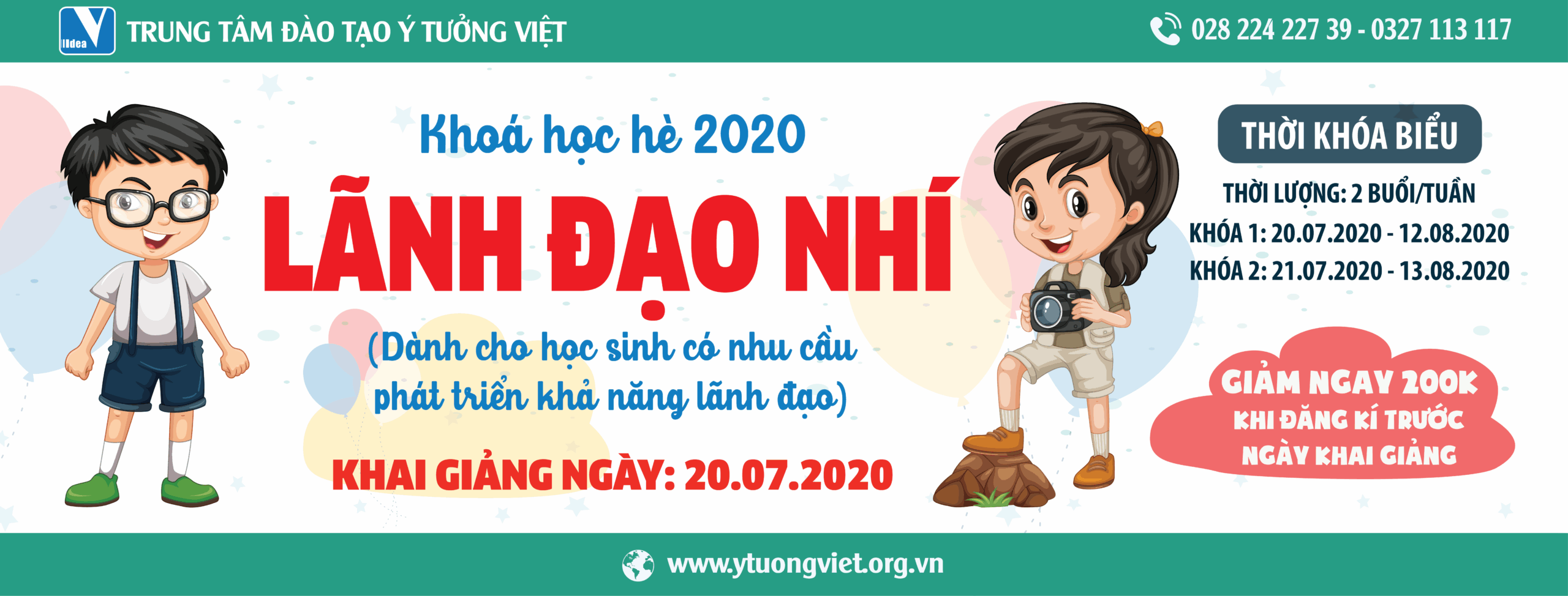 Khóa học kỹ năng Hè 2020 – Lãnh Đạo Nhí