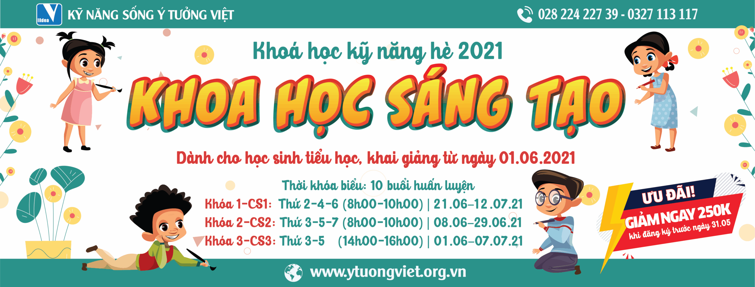 Khóa học kỹ năng hè 2021 – Khoa học sáng tạo