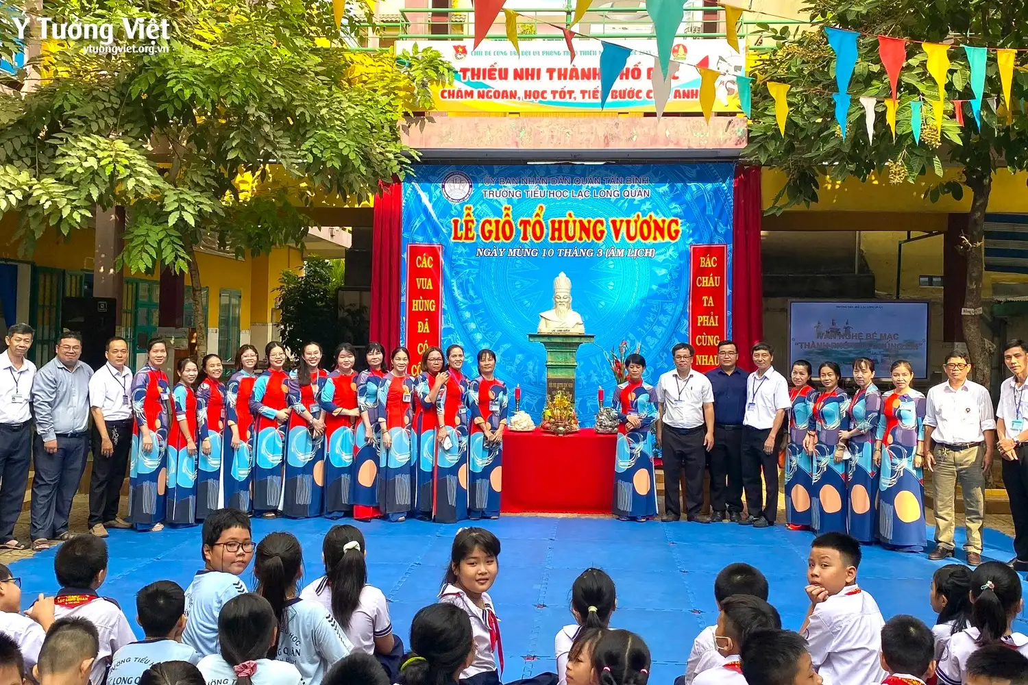 Mừng lễ giổ Tổ Hùng Vương – Trải nghiệm văn hoá dân gian cùng các bạn nhỏ trường TH Lạc Long Quân