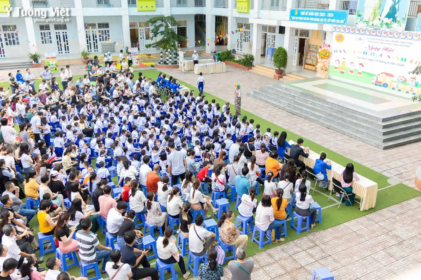 Chào mùa tựu trường 2024 – 2025 | Sân chơi trải nghiệm “Trường mới bạn mới” cùng các bạn nhỏ lớp 1 trường TH Tân Hương & TH Hồ Văn Cường